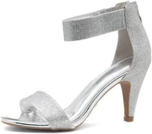 Herstyle RROSE Women's Chunky Low Heels Open Toe Ankle Strap Heeled Sandals with Back Zipper Dressy Pumps Shoes for Wedding Prom Party Office