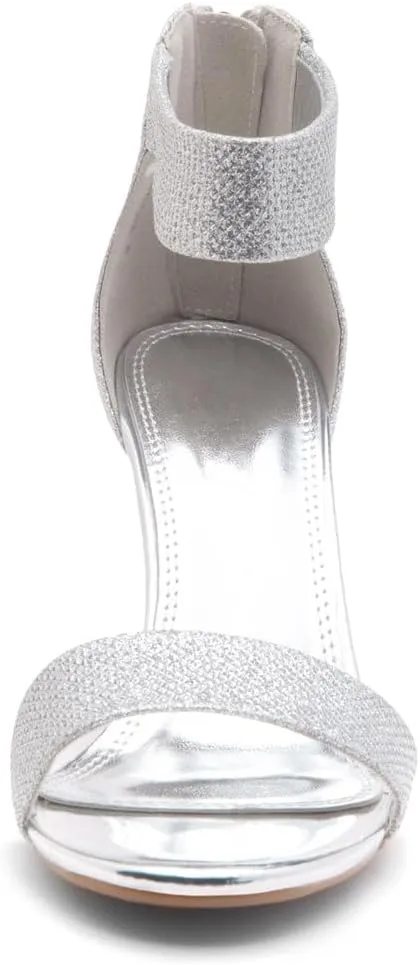 Herstyle RROSE Women's Chunky Low Heels Open Toe Ankle Strap Heeled Sandals with Back Zipper Dressy Pumps Shoes for Wedding Prom Party Office