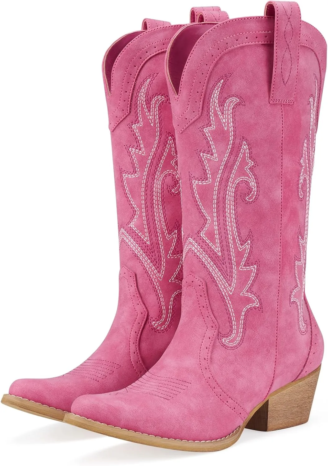 HISEA Rollda Cowboy Boots for Women Cowgirl Boots Ladies Western Embroidery Pointy Toe