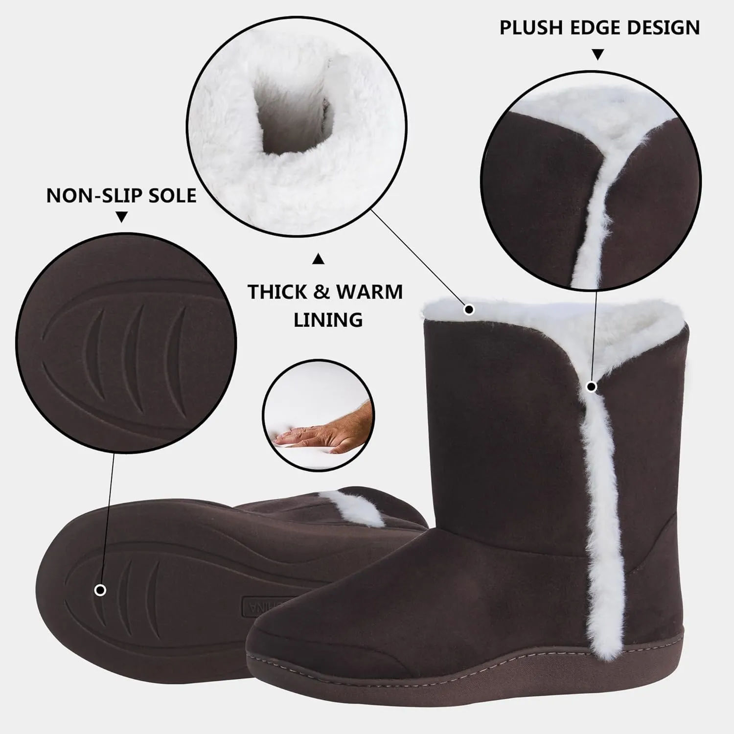 Home Slipper Men's Slippers Boots,Soft Winter Warm Memory Foam Indoor House Slipper Shoes
