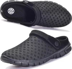 Hsyooes Mens Womens Mules & Clogs Garden Shoes Summer Breathable Mesh Slippers Non-Slip Outdoor Beach Sandals Unisex