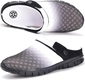 Hsyooes Mens Womens Mules & Clogs Garden Shoes Summer Breathable Mesh Slippers Non-Slip Outdoor Beach Sandals Unisex