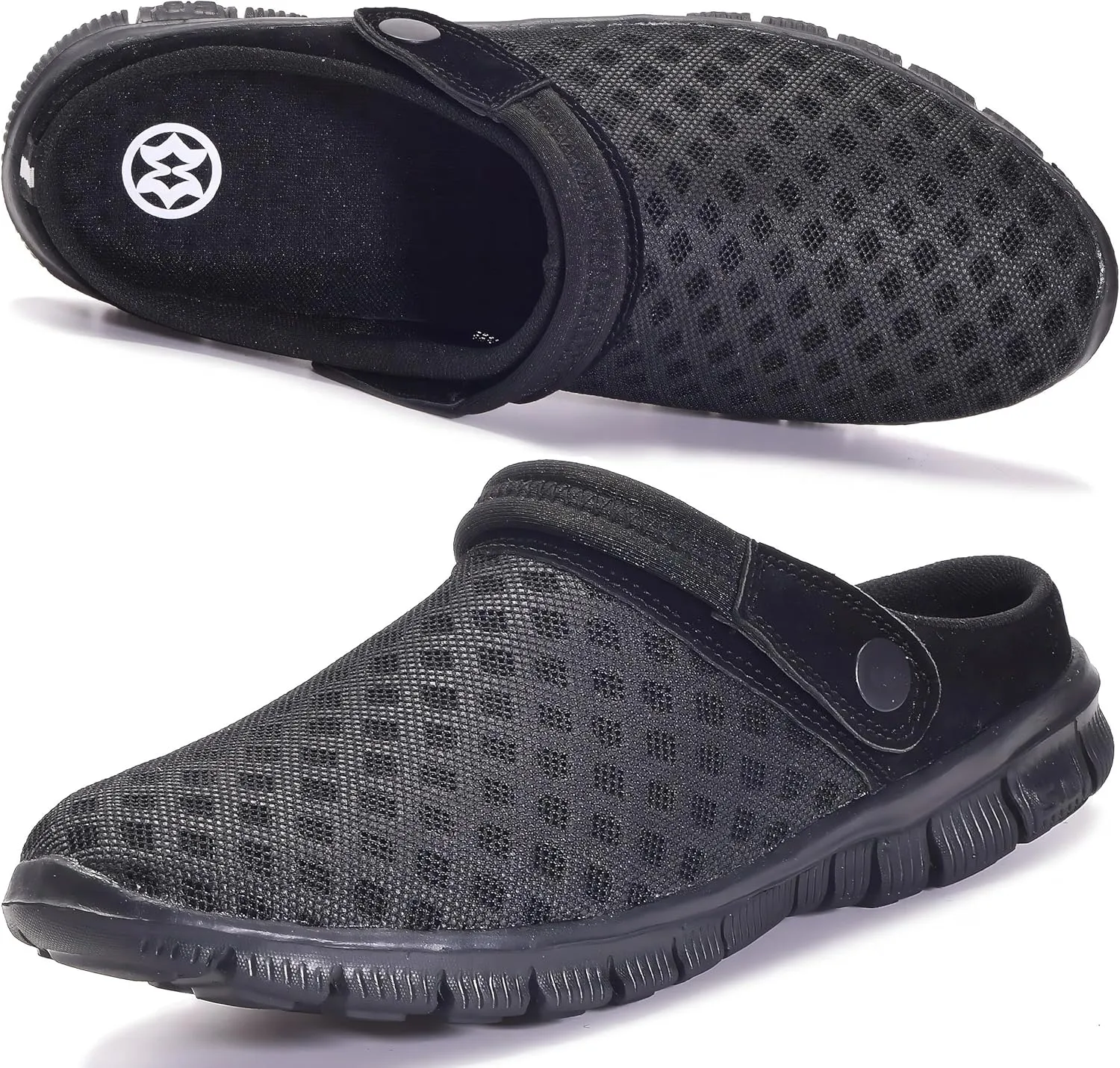 Hsyooes Mens Womens Mules & Clogs Garden Shoes Summer Breathable Mesh Slippers Non-Slip Outdoor Beach Sandals Unisex