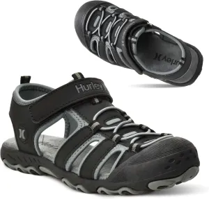 Hurley Kid's and Toddlers Water Sandals - Beach Sandals for Boys and Girls, Lightweight Durable Closed Toe with Adjustable Upper for Outdoors, Water Play and Pool Champ