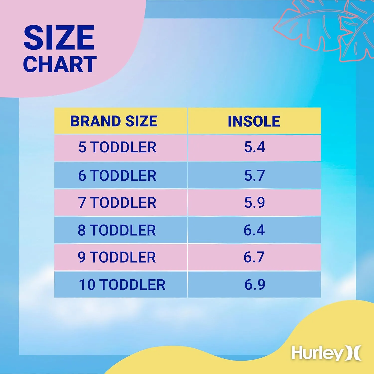 Hurley Loni Toddler Water Shoes, Beach Essentials, Girls and Boys Open Toe Sandals, Lightweight, Breathable and Two Adjustable Straps