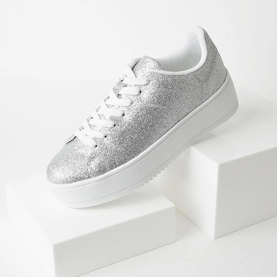 J. Adams Hero Platform Sneakers for Women - Casual Lace Up Fashion Tennis Shoes