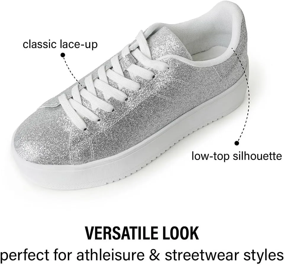 J. Adams Hero Platform Sneakers for Women - Casual Lace Up Fashion Tennis Shoes