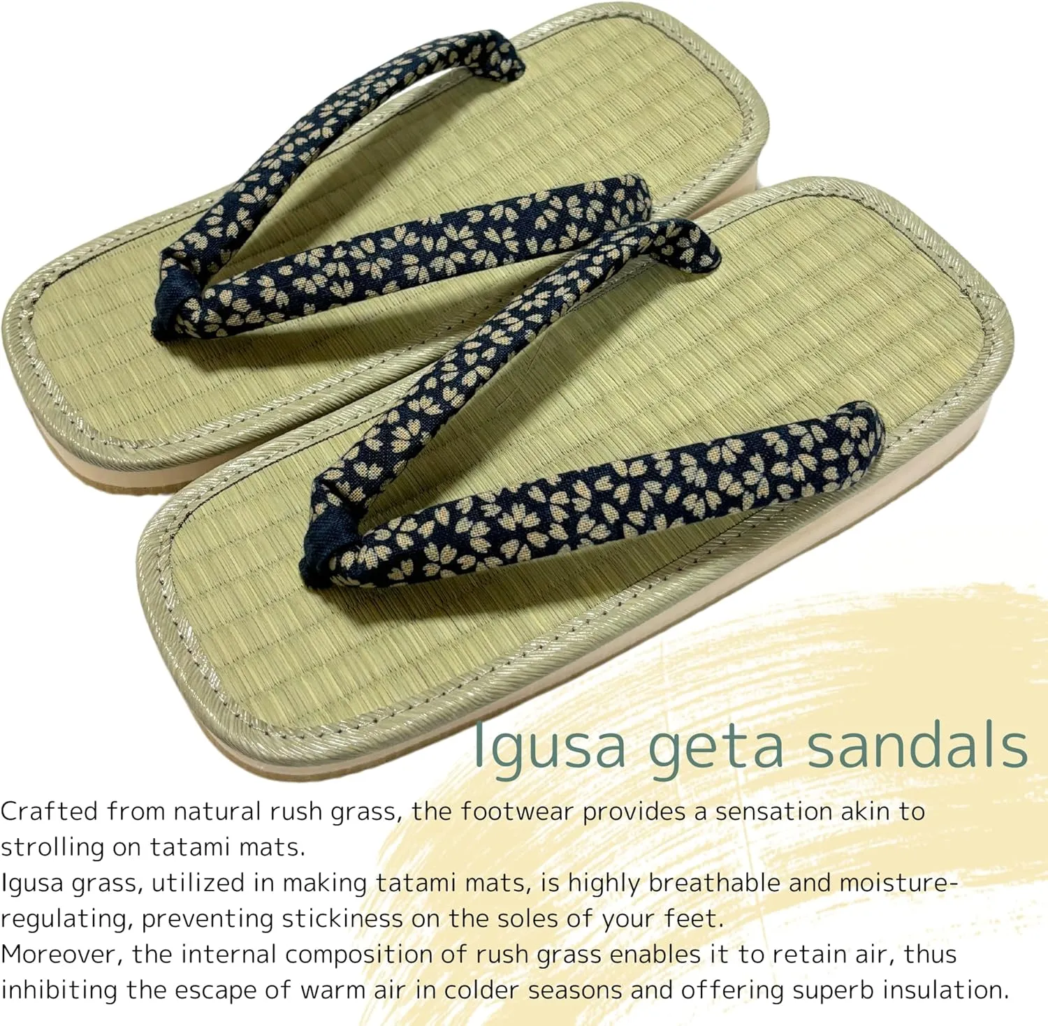 Japanese Sandal Rush Sponge sole Sandal thong Up to oversize men's