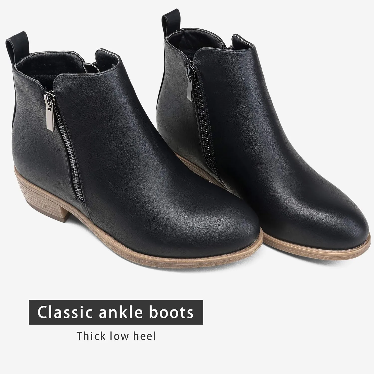 Jeossy Women's Ankle Boots, Classic Low Heeled Short Booties, Casual Comfortable Boots