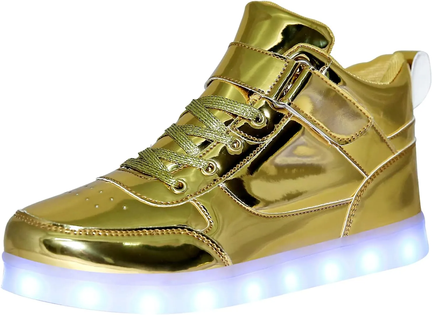 JEVRITE Unisex LED Light Up High Top Sneakers - USB Charging for Women & Men - Couples Shoes