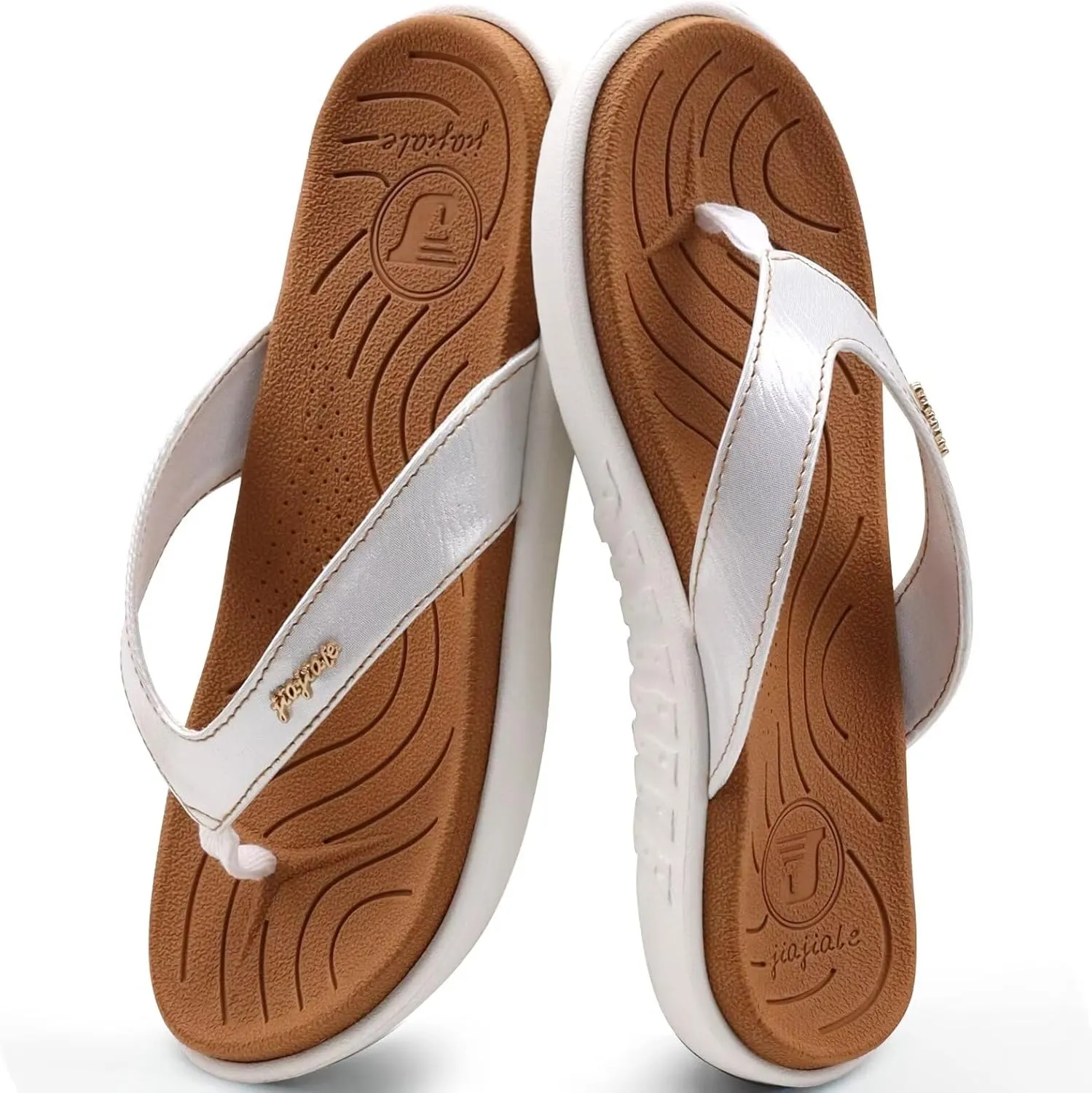 jiajiale Womens Fashion Orthotic Flip Flops Ladies Slip On Lightweight Comfortable Thick Cushion Yoga Mat Thong Sandals With Plantar Fasciitis Arch Support
