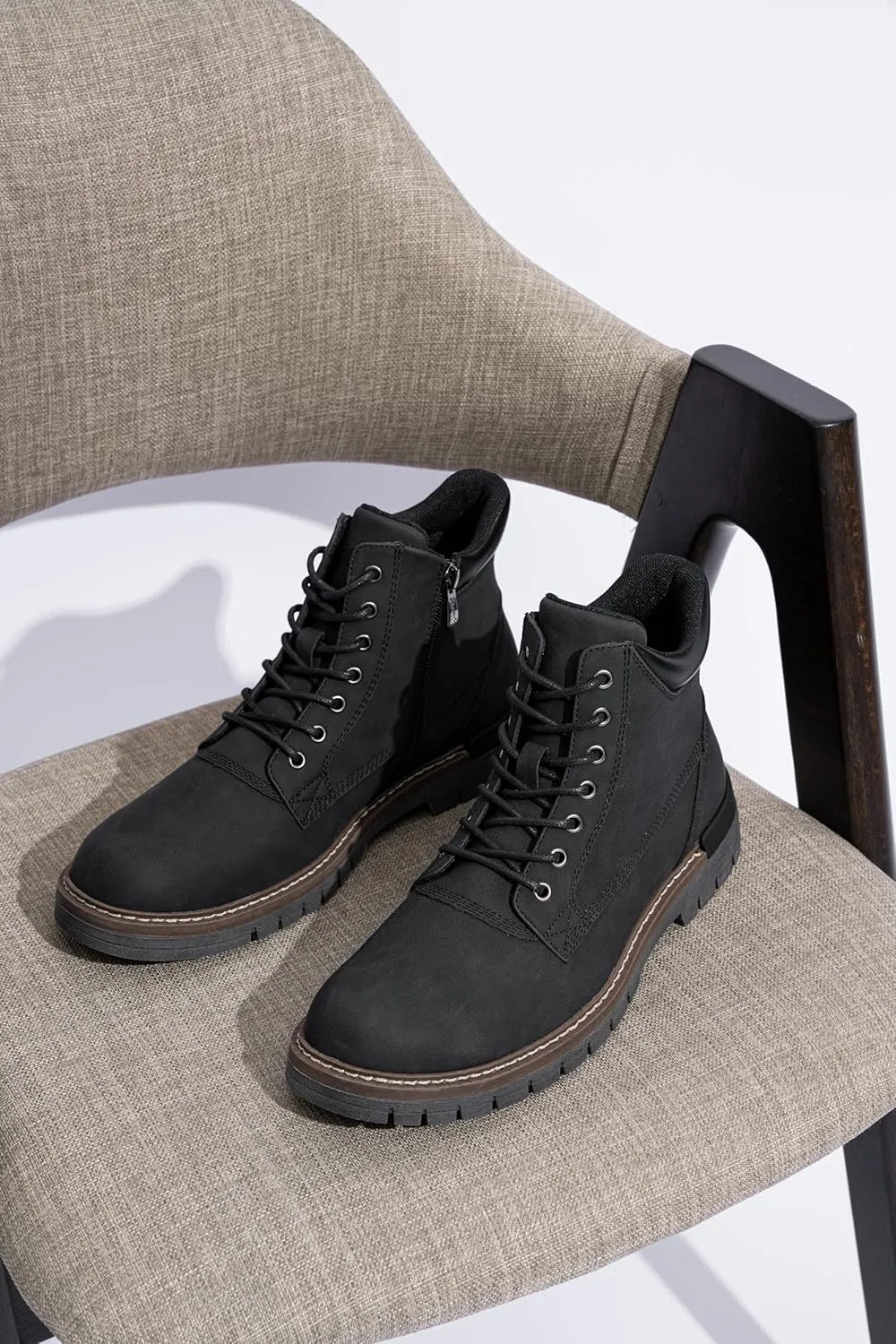Jousen Mens Boots Fashion Casual Boot Hiking Zipper Chukka Boots for Men
