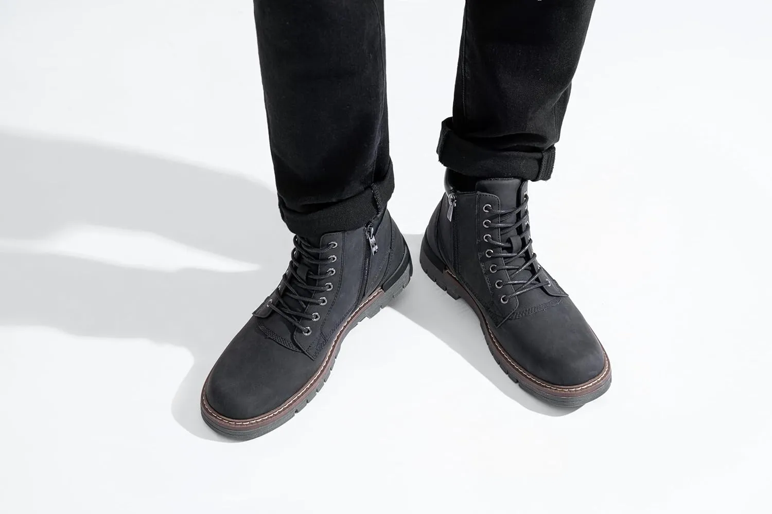 Jousen Mens Boots Fashion Casual Boot Hiking Zipper Chukka Boots for Men