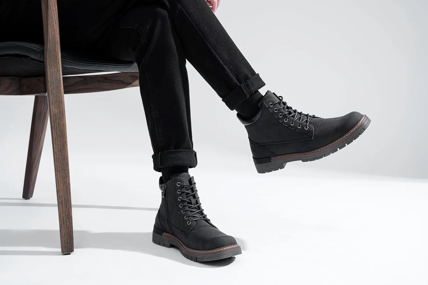 Jousen Mens Boots Fashion Casual Boot Hiking Zipper Chukka Boots for Men
