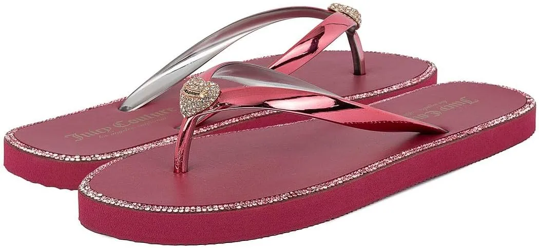 Juicy Couture Women's Flip Flops – Lightweight Beach Sandals, Casual Shower & Pool Slides