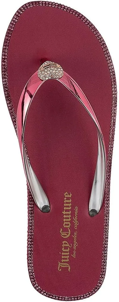 Juicy Couture Women's Flip Flops – Lightweight Beach Sandals, Casual Shower & Pool Slides
