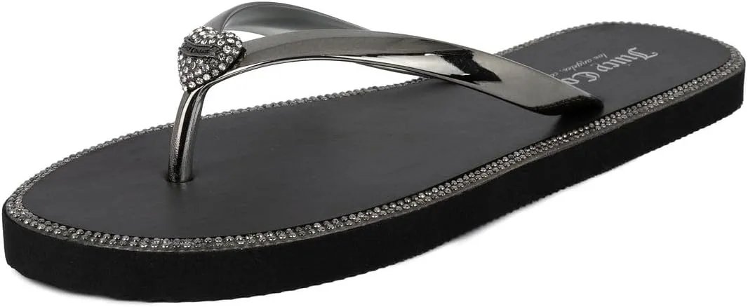 Juicy Couture Women's Flip Flops – Lightweight Beach Sandals, Casual Shower & Pool Slides