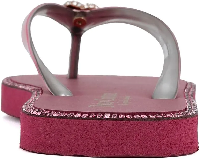 Juicy Couture Women's Flip Flops – Lightweight Beach Sandals, Casual Shower & Pool Slides