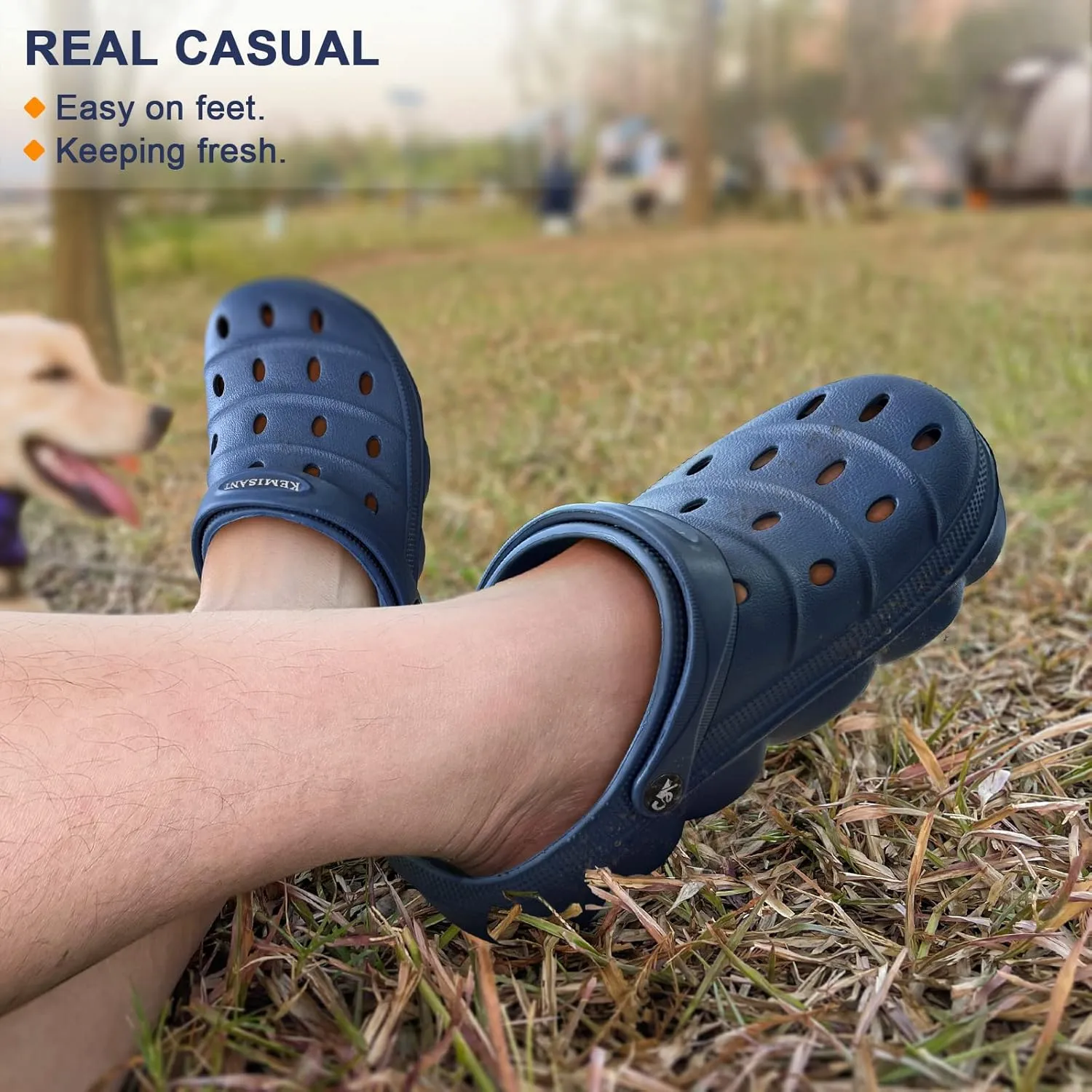 KEMISANT Men Clogs, Unisex Slip-on Yard Garden Shoes Mules Cleaner Shoes House Work Cushioned Supportive
