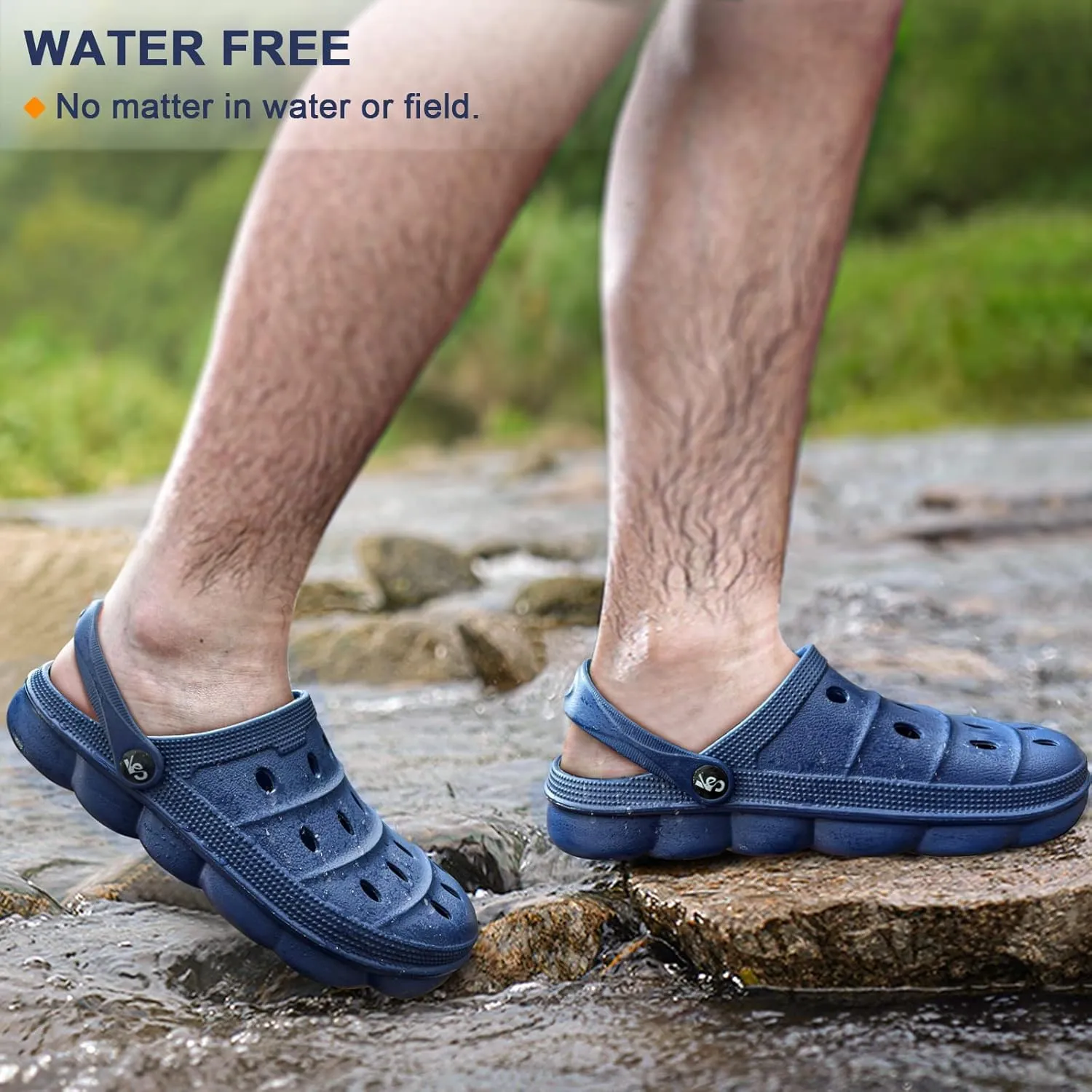 KEMISANT Men Clogs, Unisex Slip-on Yard Garden Shoes Mules Cleaner Shoes House Work Cushioned Supportive