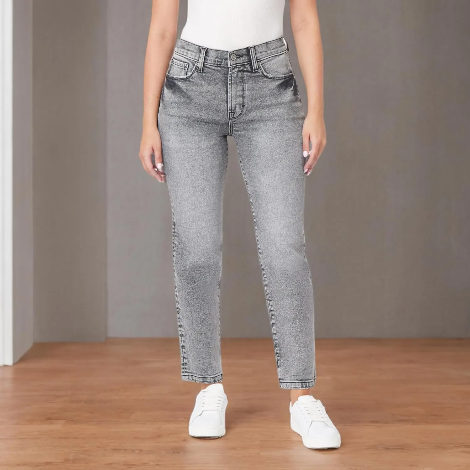 kensie Jeans for Women The Ella High-Rise Straight Leg 27-Inch Inseam, Sizes 0-16