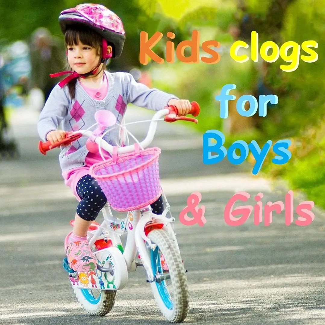 Kids Clogs Shoes Boys Girls Garden Slip On Shoes Toddler Clogs Children Slides Slippers Indoor Outdoor Beach Pool Shower Sandals