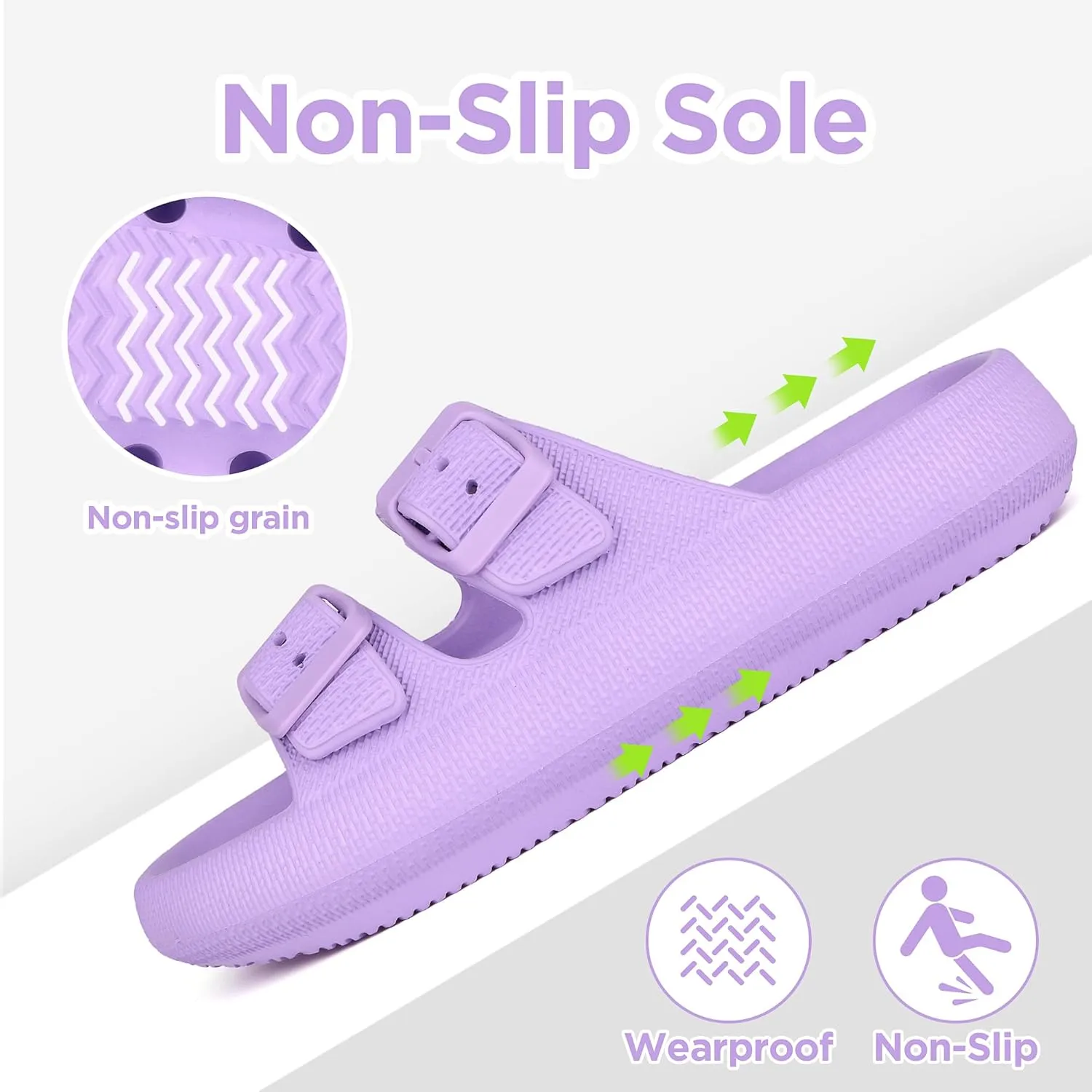 Kids Cloud Slides Girls Boys Double Buckle Slip On Sandals Youth Adjustable Flip Flops Summer Soft Pillow Slippers EVA Flat Beach Pool Shower Shoes