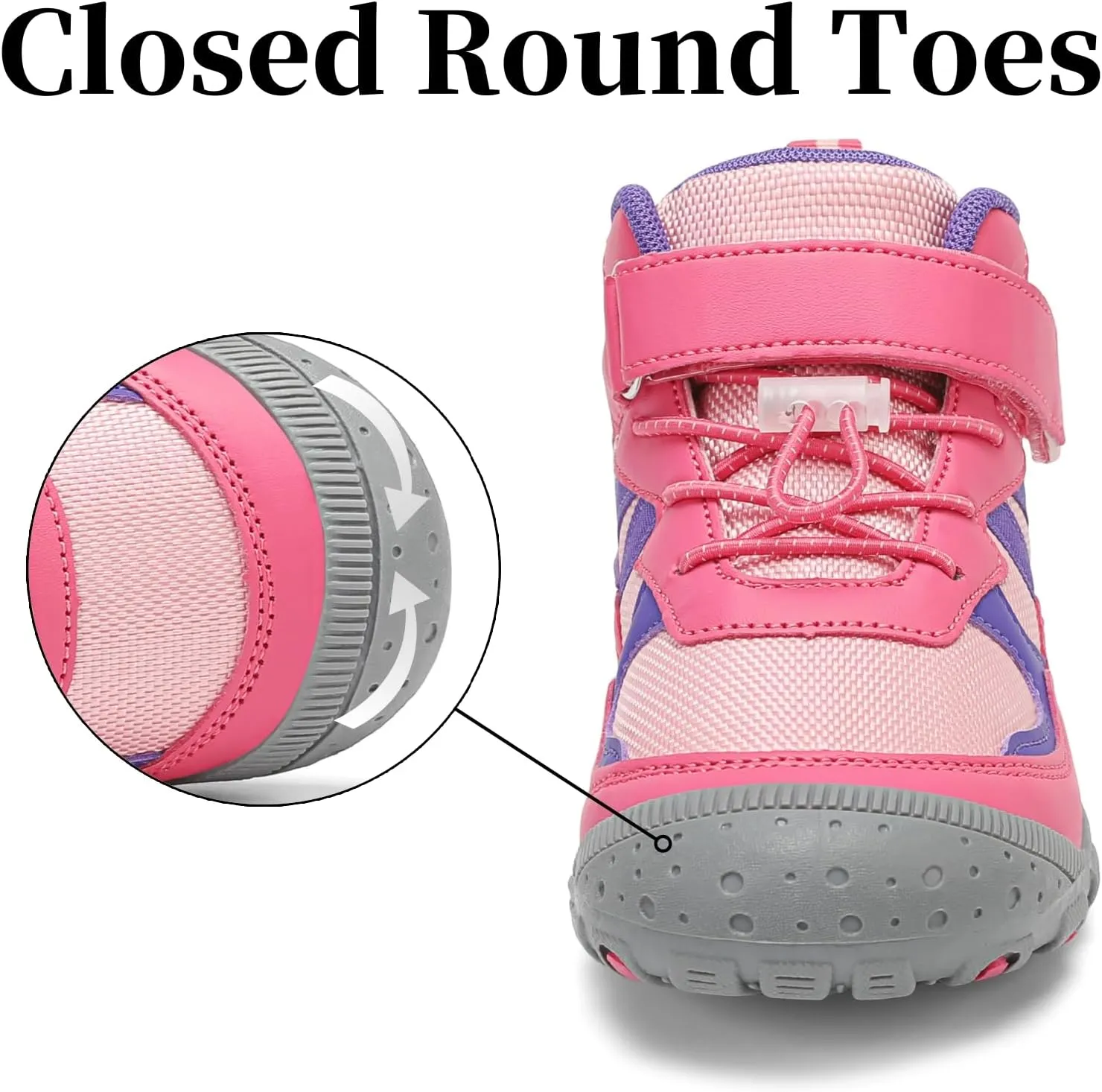 Kids Hiking Boots Boys Girls Outdoor Ankle Boots Anti Collision Hiking Shoes for Toddler/Little Kid/Big Kid