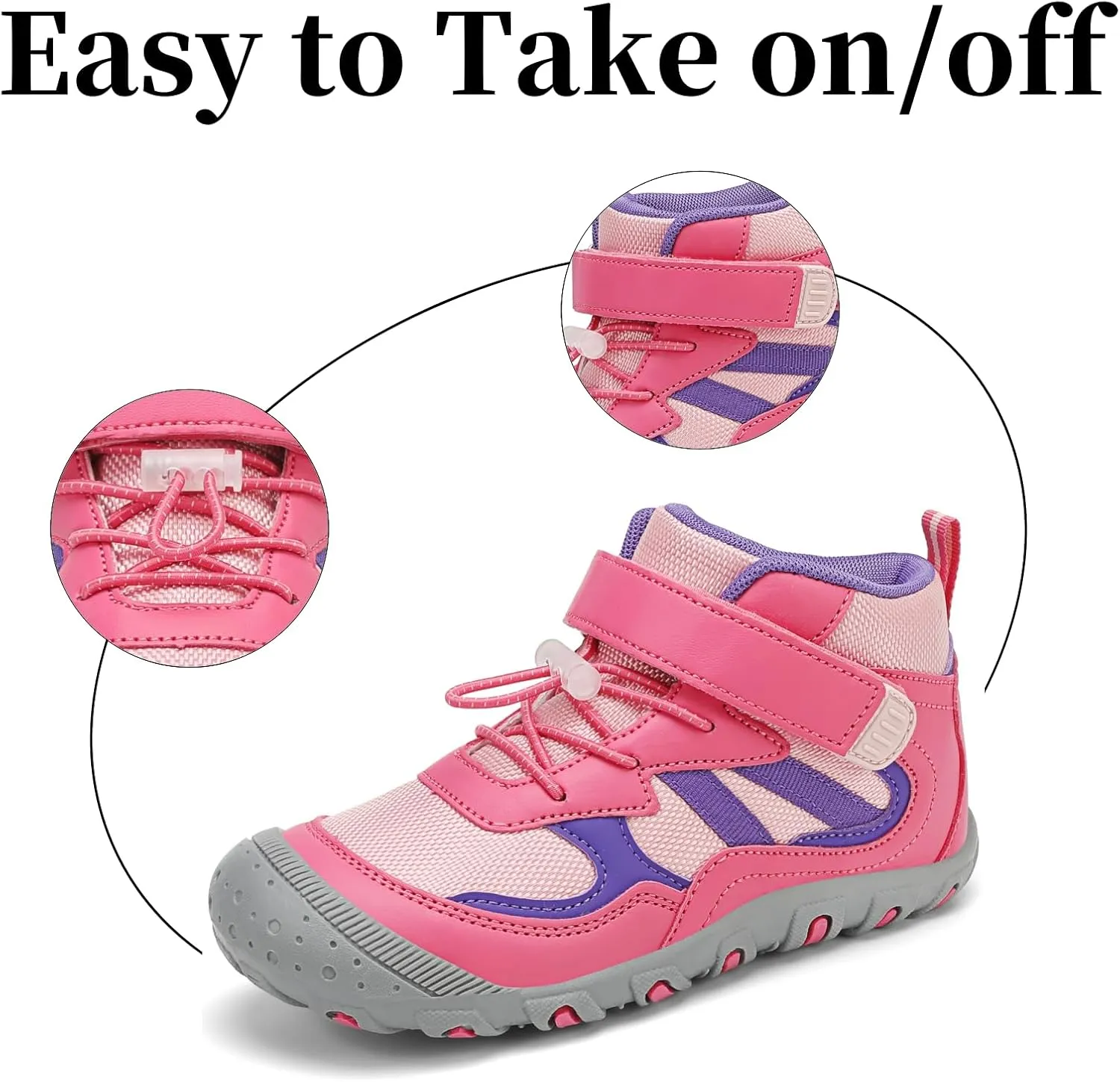 Kids Hiking Boots Boys Girls Outdoor Ankle Boots Anti Collision Hiking Shoes for Toddler/Little Kid/Big Kid