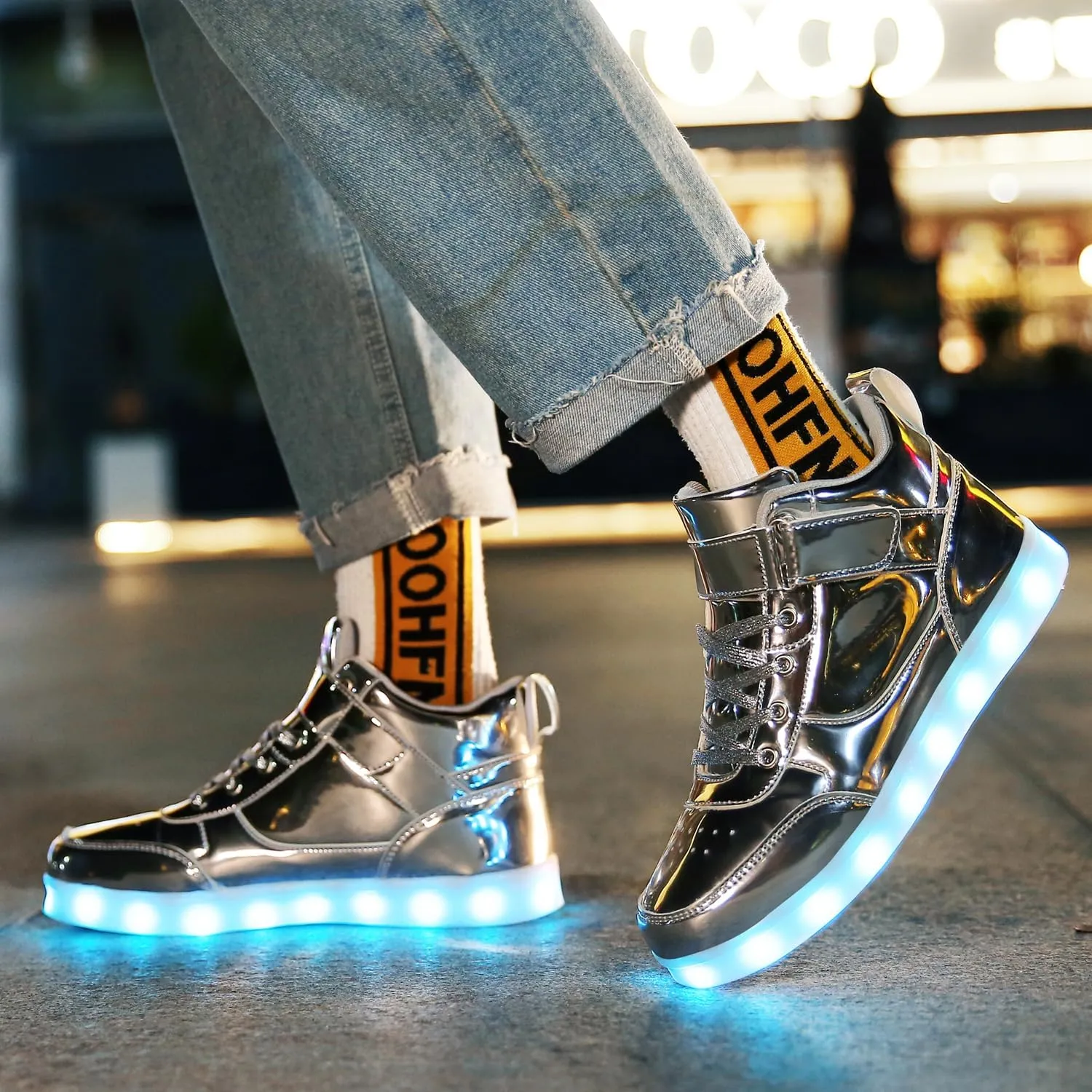 Kids Light up Shoes Led Shoes for Boys Girls USB Charging Flashing Trainers High Top Sneakers