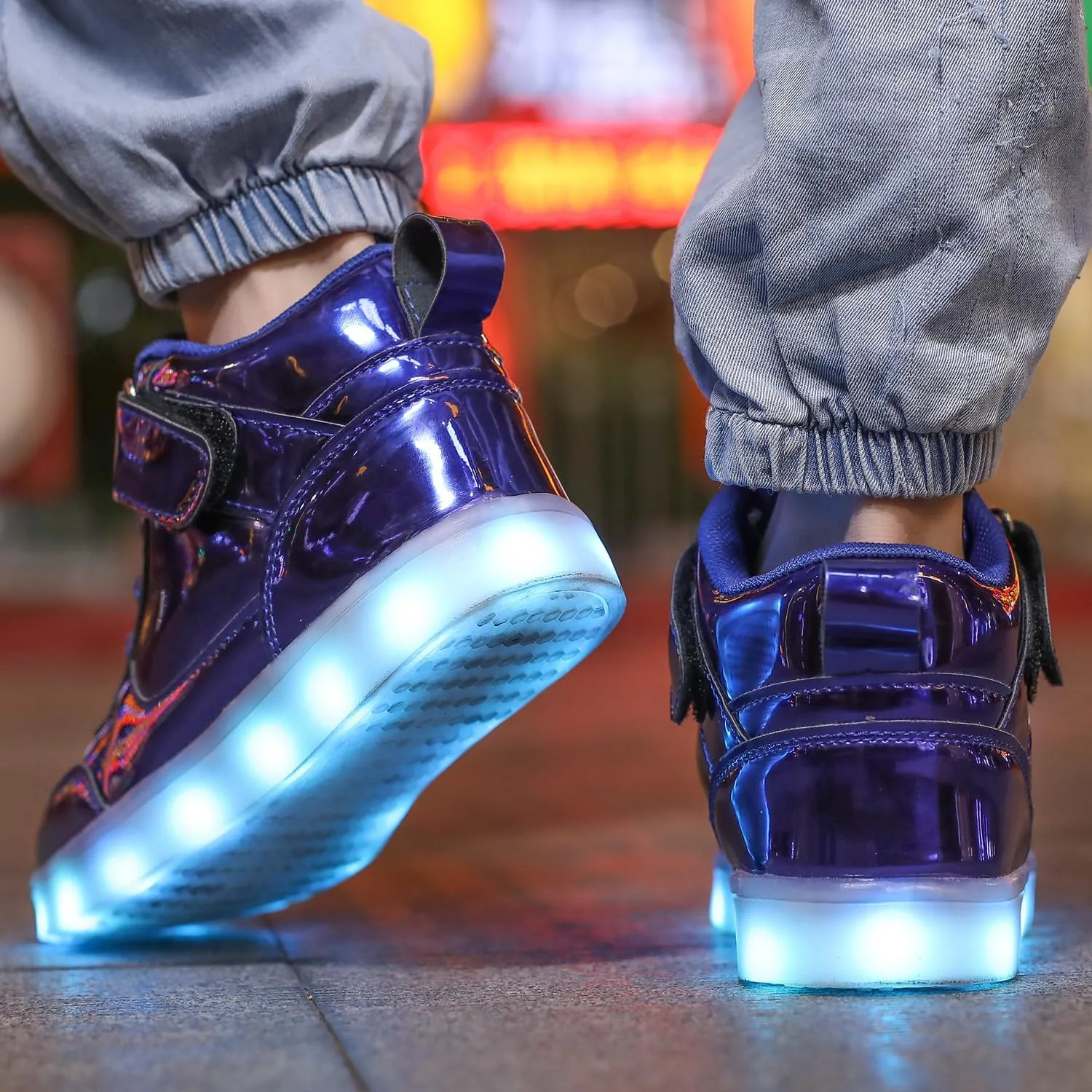 Kids Light up Shoes Led Shoes for Boys Girls USB Charging Flashing Trainers High Top Sneakers