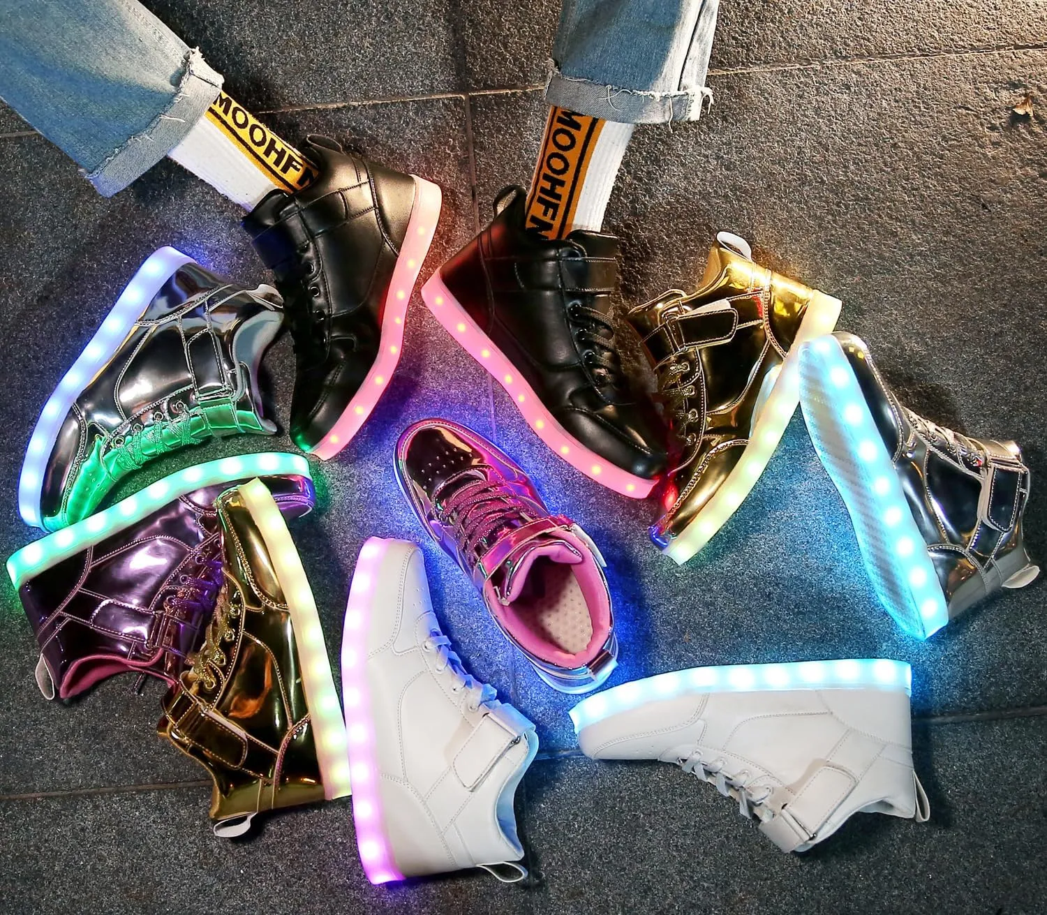 Kids Light up Shoes Led Shoes for Boys Girls USB Charging Flashing Trainers High Top Sneakers