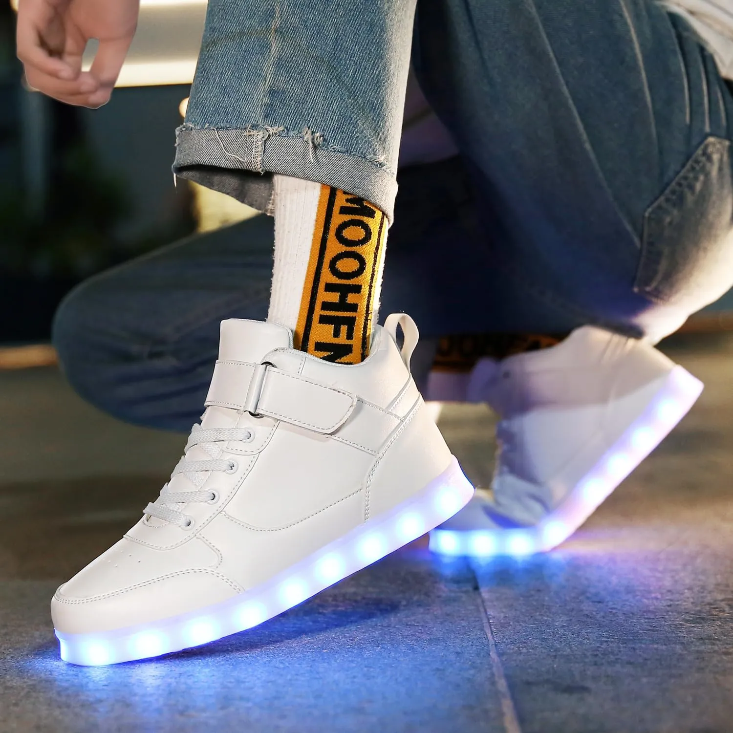Kids Light up Shoes Led Shoes for Boys Girls USB Charging Flashing Trainers High Top Sneakers
