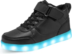 Kids Light Up Shoes LED Sneakers High Top USB Charging Flashing Trainers for Child Girls Boys
