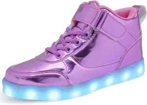 Kids Light Up Shoes LED Sneakers High Top USB Charging Flashing Trainers for Child Girls Boys