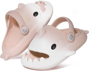 Kids Shark Slides Boys Girls Toddlers Cloud Shower Slippers Cute Cartoon Open Toe Sandals Cushioned Thick Sole Beach Pool Shoes