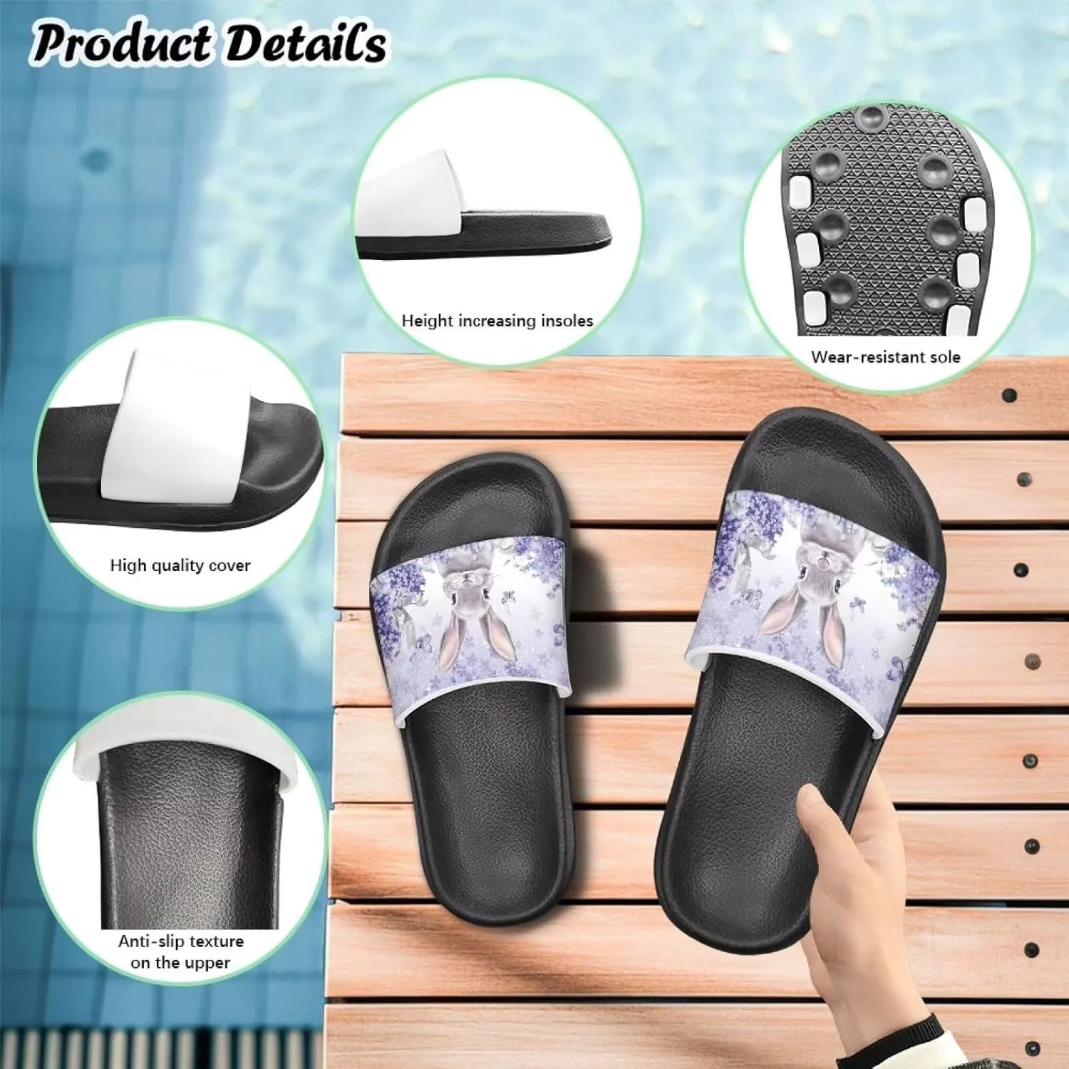Kids Summer Sandals Cute Cartoon Slides for Girls & Boys Beach Pool House Shoes