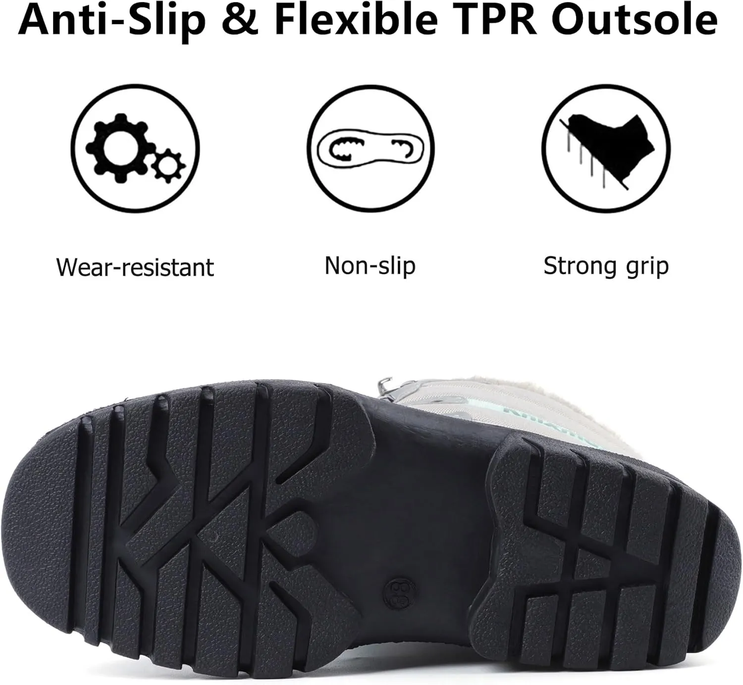 Knixmax Women's Winter Snow Boots Waterproof Mid Calf Booties Fur Lined Warm Outdoor Insulated Mucker Yard Skiing Hiking Boots