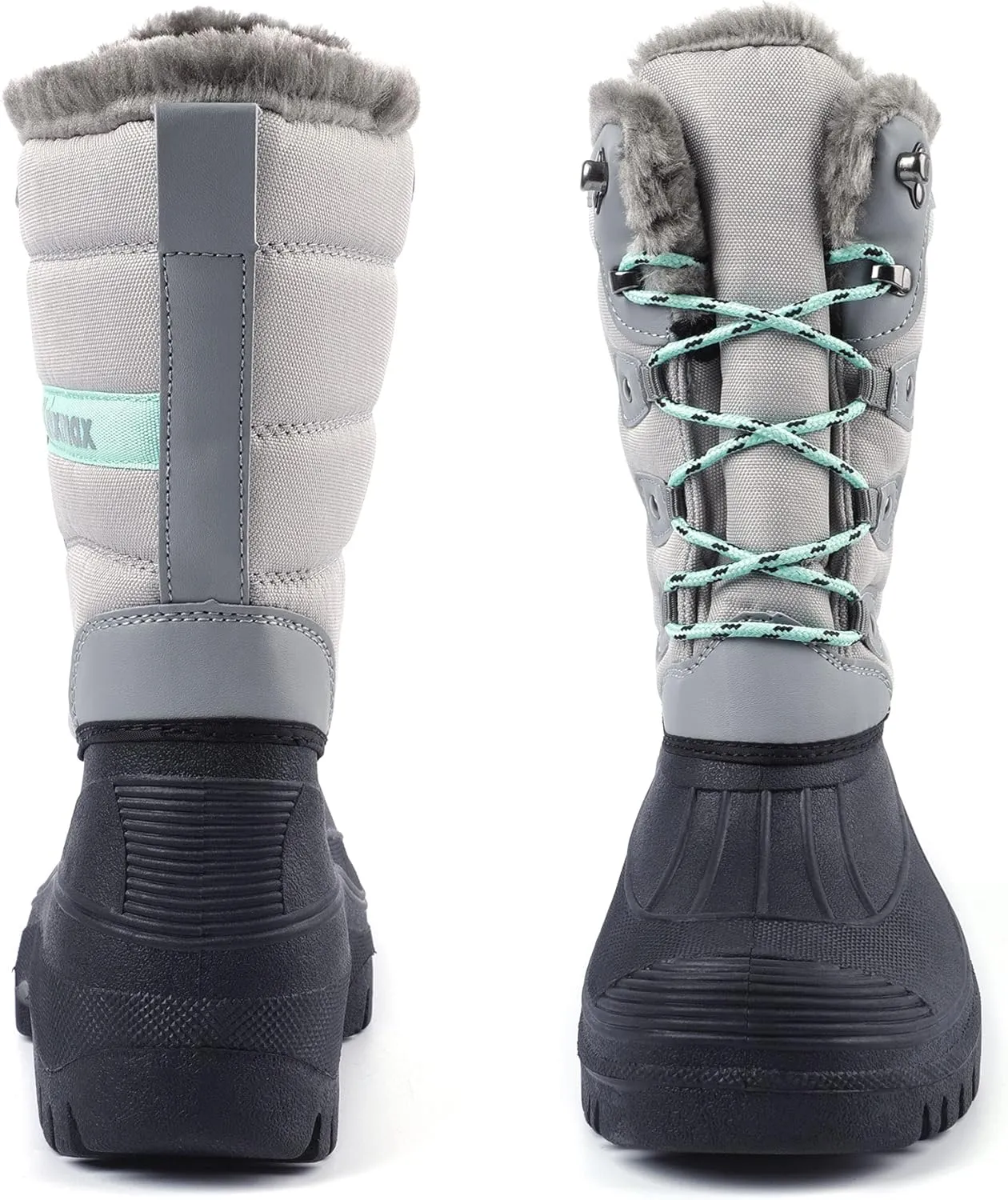 Knixmax Women's Winter Snow Boots Waterproof Mid Calf Booties Fur Lined Warm Outdoor Insulated Mucker Yard Skiing Hiking Boots