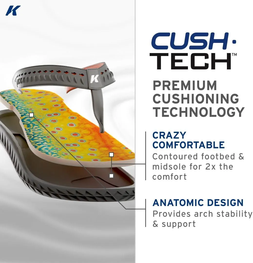 Korkers Fish Flip Sandals Bass w/Fixed Kling-On Deck Soles