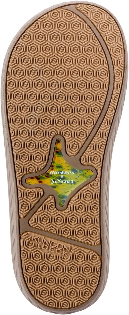 Korkers Fish Flip Sandals Bass w/Fixed Kling-On Deck Soles
