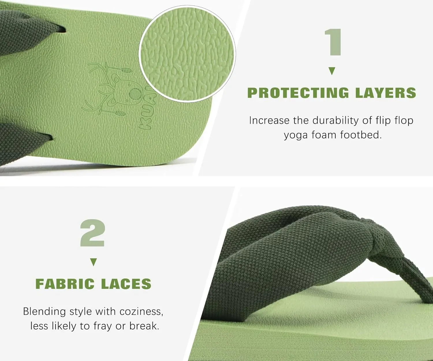 KuaiLu Flip Flops for Women with Arch Support Yoga Mat Comfortable Summer Beach Walking Thong Cushion Sandals Slip On Indoor Outdoor