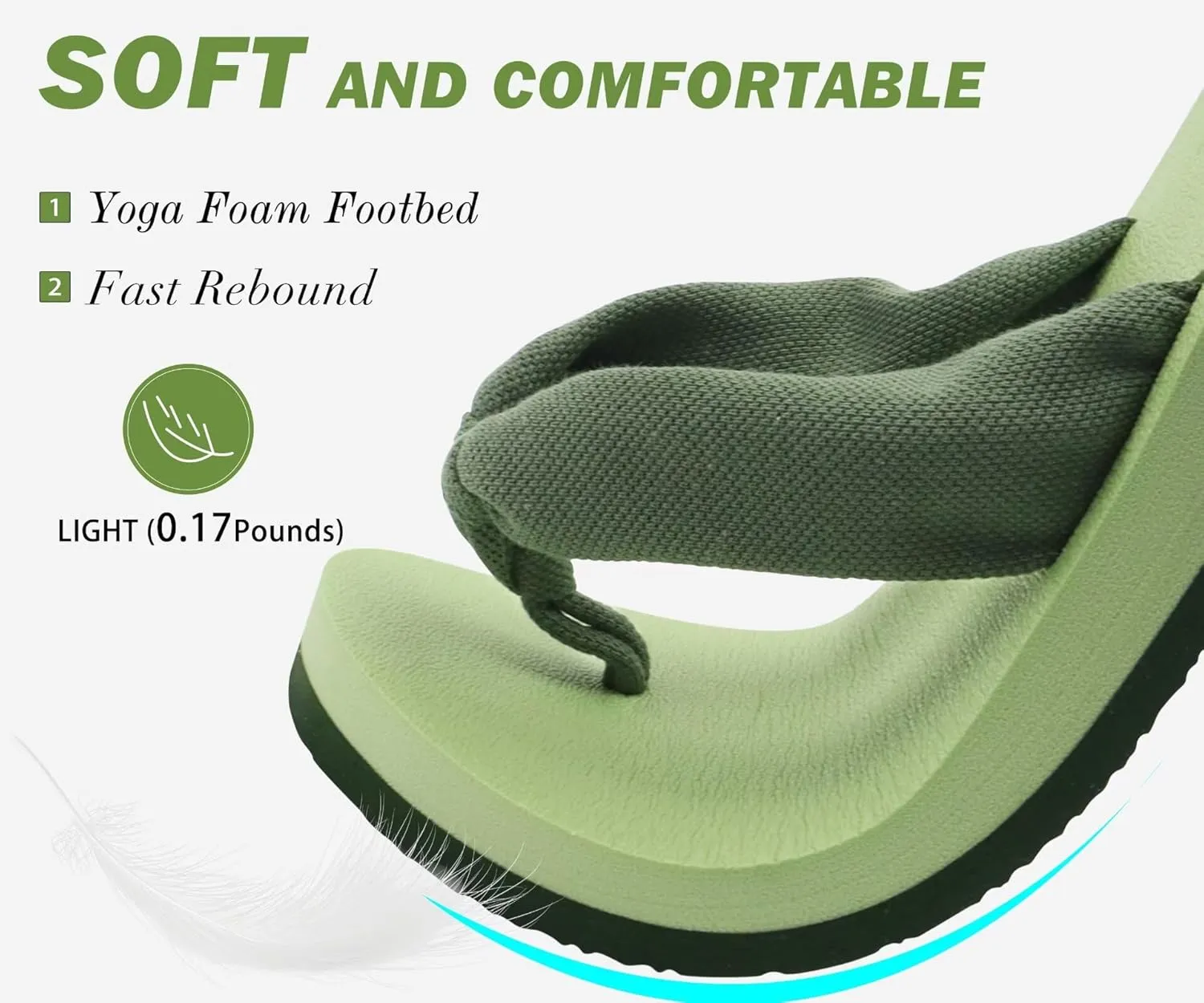 KuaiLu Flip Flops for Women with Arch Support Yoga Mat Comfortable Summer Beach Walking Thong Cushion Sandals Slip On Indoor Outdoor