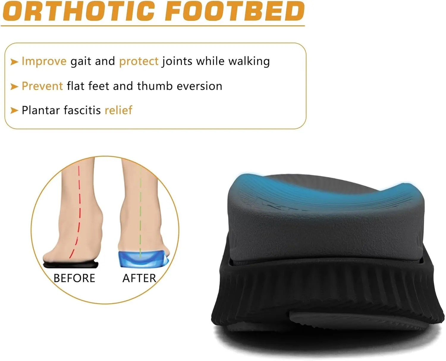 KuaiLu Mens Hiking Sandals with Arch Support Orthopedic Walking Recovery Sandals for Plantar Fasciitis Open Toe Summer Athletic Sport Comfortable Cushion Breathable Outdoor Water Sandals Size7-13