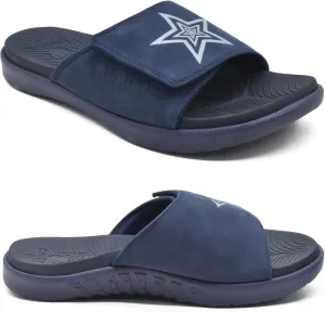 KuaiLu Mens Slides Soft Cushion Sport Sandals with Plantar Fasciitis Arch Support Adjustable Open Toe Summer Slippers Slip on Indoor Outdoor Size 7-15