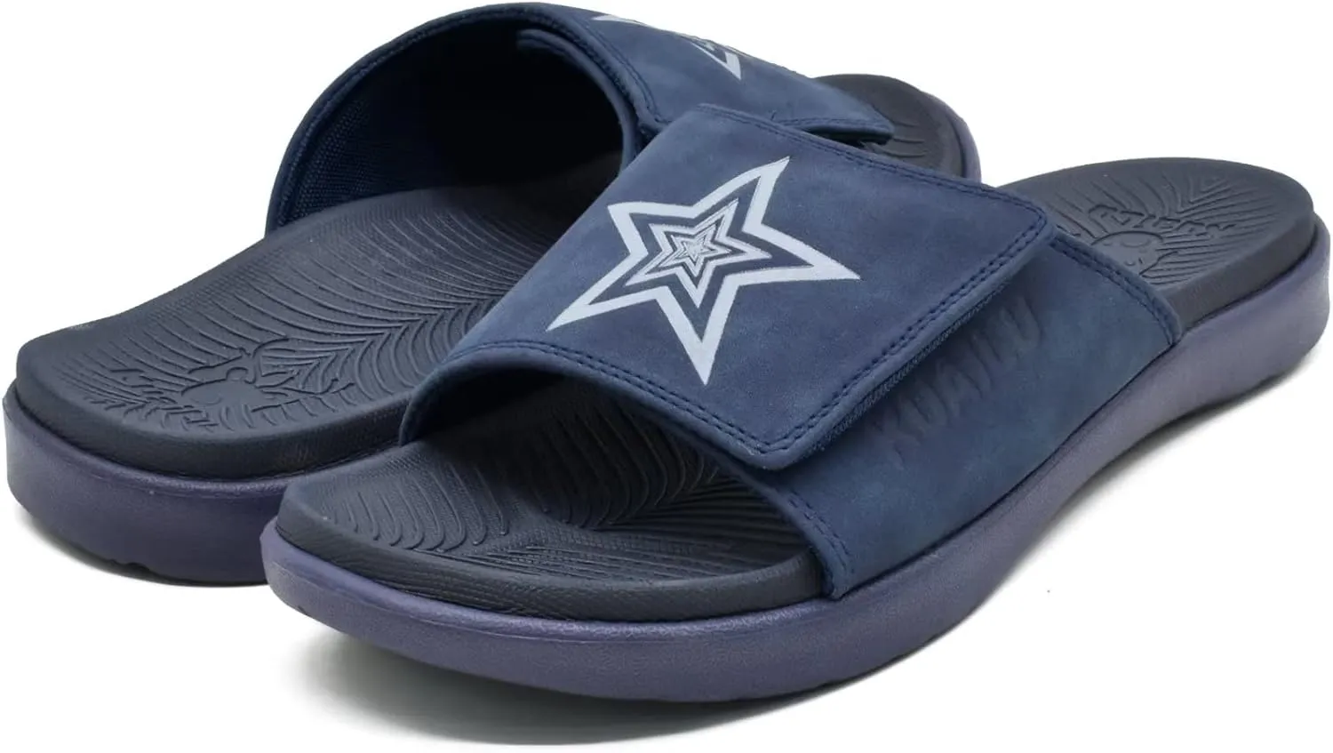 KuaiLu Mens Slides Soft Cushion Sport Sandals with Plantar Fasciitis Arch Support Adjustable Open Toe Summer Slippers Slip on Indoor Outdoor Size 7-15