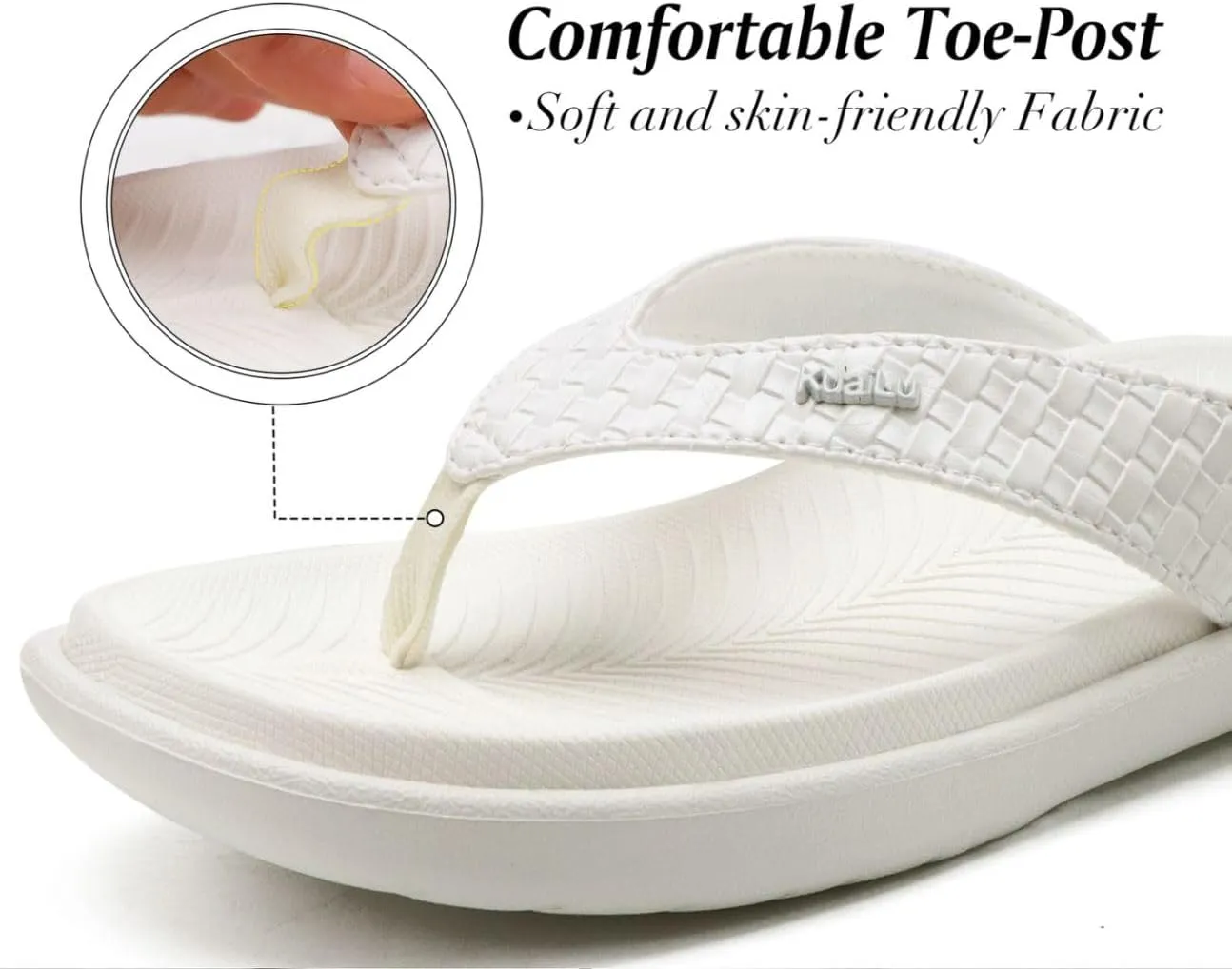 KuaiLu Womens Flip Flops Ladies Yoga Mat Comfortable Walking Thong Sandals With Plantar Fasciitis Arch Support Slip On Indoor Outdoor For Summer
