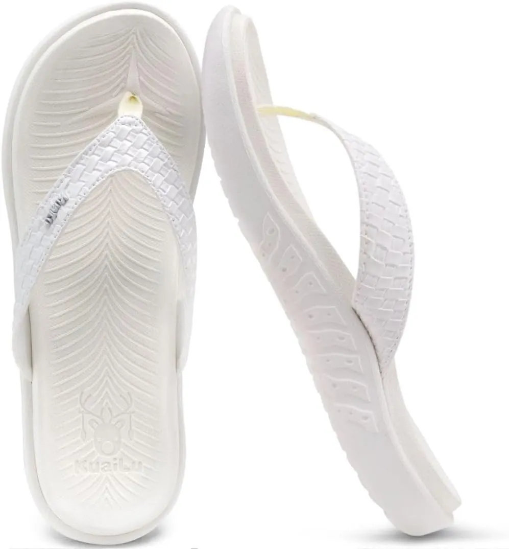 KuaiLu Womens Flip Flops Ladies Yoga Mat Comfortable Walking Thong Sandals With Plantar Fasciitis Arch Support Slip On Indoor Outdoor For Summer