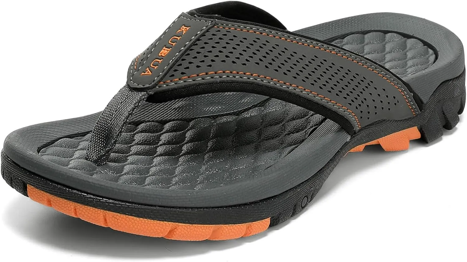 KUBUA Men's Beach Flip-Flops Water Sandals Outdoor Athletic Thong Sandal Slippers