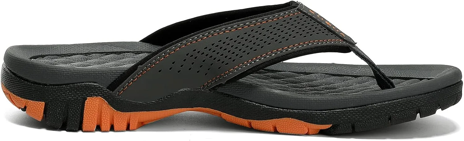 KUBUA Men's Beach Flip-Flops Water Sandals Outdoor Athletic Thong Sandal Slippers